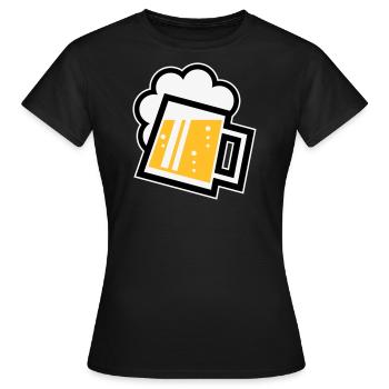 Chope à bière bavaroise (bière / chope à bière / R / / / 3C) - T-shirt Femme - noir - Devant - AI Model Female 172 dark (172cm)