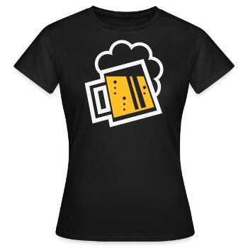 XBayrischer Bierkrug (bière / chope de bière) - T-shirt Femme - noir - Devant - AI Model Female 172 dark (172cm)