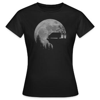 Camper Van, Kastenwagen, Wohnmobil, Mond - Frauen T-Shirt - Schwarz - Vorne - AI Model Female 172 dark (172cm)