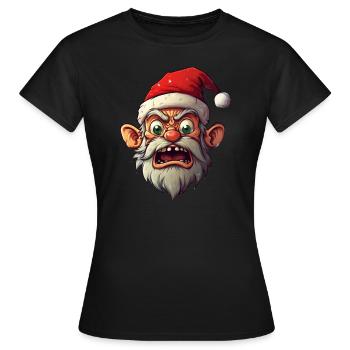 Père Noël laid - T-shirt Femme - noir - Devant - AI Model Female 172 dark (172cm)