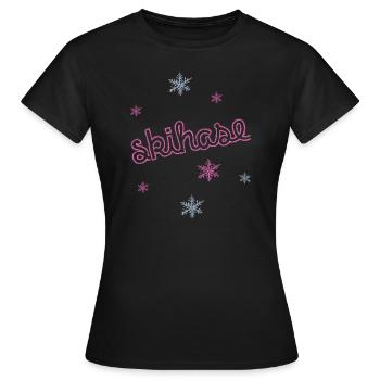 Skihase Ski Skisport Skifahren Skihaserl - Frauen T-Shirt - Schwarz - Vorne - AI Model Female 172 dark (172cm)