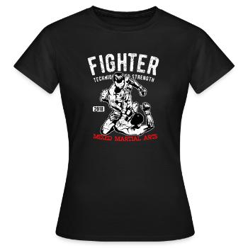Fighter - MMA Fighter - Martial Arts - Women's T-Shirt - black - Front - AI Model Female 172 dark (172cm)