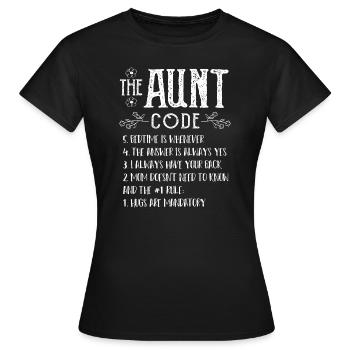 The Aunt Code - aunt - Women's T-Shirt - black - Front - AI Model Female 172 dark (172cm)