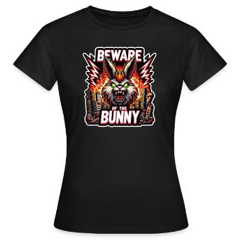 Beware of the Bunny Hasendesaster Desaster - Frauen T-Shirt - Schwarz - Vorne - AI Model Female 172 dark (172cm)
