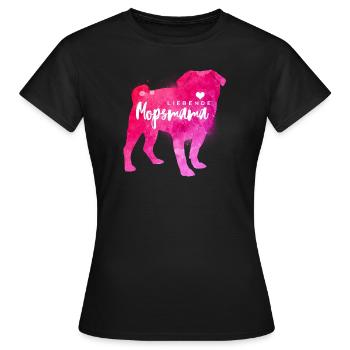 Liebende Mopsmama - Frauen T-Shirt - Schwarz - Vorne - AI Model Female 172 dark (172cm)