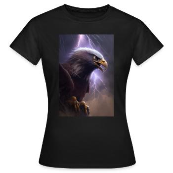 Eagle Lightning Cool Storm Animal Bird Epic - T-shirt Femme - noir - Devant - AI Model Female 172 dark (172cm)