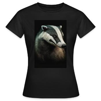 Dachs tier realistic - Women's T-Shirt - black - Front - AI Model Female 172 dark (172cm)