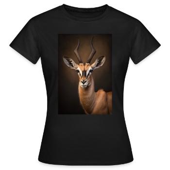 Gazelle safari Afrika tier - Frauen T-Shirt - Schwarz - Vorne - AI Model Female 172 dark (172cm)