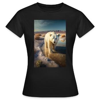 Ours polaire désert climat réchauffement climatique protection climatique - T-shirt Femme - noir - Devant - AI Model Female 172 dark (172cm)