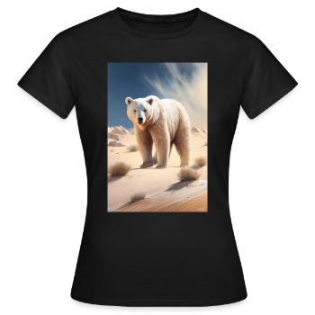 Ours polaire désert climat réchauffement climatique protection climatique - T-shirt Femme - noir - Devant - AI Model Female 172 dark (172cm)
