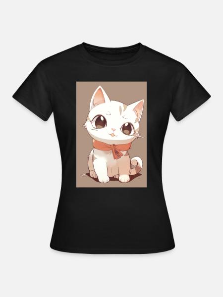 Lustige Katze - Frauen T-Shirt - Schwarz