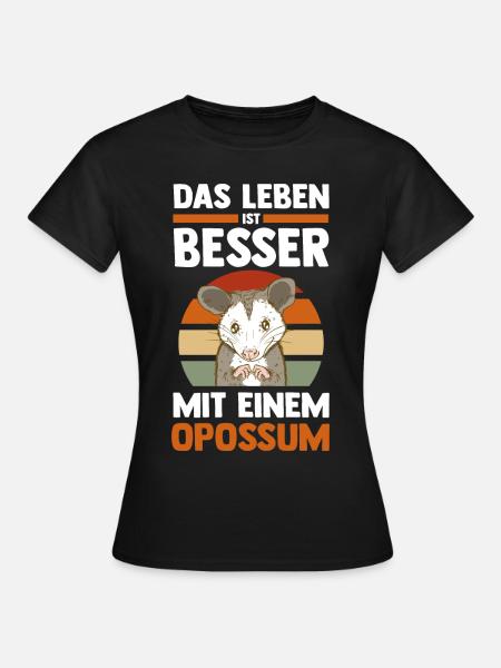 Opossum - Frauen T-Shirt - Schwarz