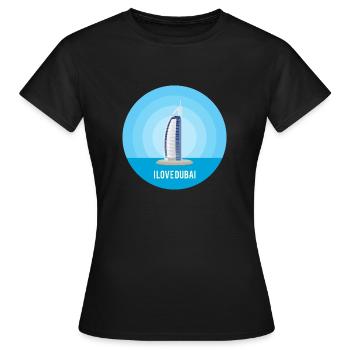J'aime Dubaï - T-shirt Femme - noir - Devant - AI Model Female 172 dark (172cm)