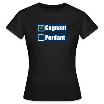 Gagnant - T-shirt Femme - noir - Devant - AI Model Female 172 dark (172cm)