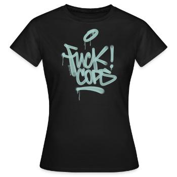 Fuck Corps Acab Graffiti T Shirt - T-shirt Femme - noir - Devant - AI Model Female 172 dark (172cm)