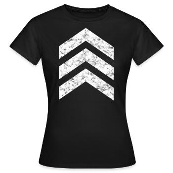 Flèche Plumes Armée Insigne Symbole - T-shirt Femme - noir - Devant - AI Model Female 172 dark (172cm)