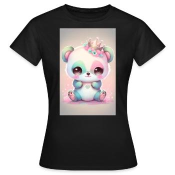 Baby Panda Prinzessin - Frauen T-Shirt - Schwarz - Vorne - AI Model Female 172 dark (172cm)
