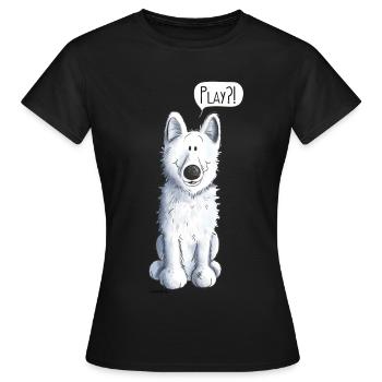 Schweizer Schäferhund Play - Frauen T-Shirt - Schwarz - Vorne - AI Model Female 172 dark (172cm)