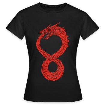 Dragon infini rouge - T-shirt Femme - noir - Devant - AI Model Female 172 dark (172cm)