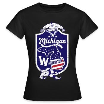 Michigan Wrestling - T-shirt Femme - noir - Devant - AI Model Female 172 dark (172cm)