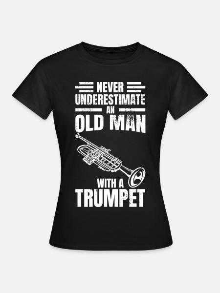 Trompeten Opa - Frauen T-Shirt - Schwarz