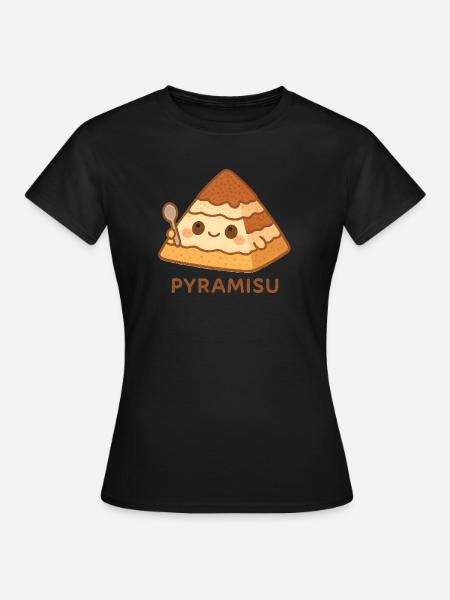 Pyramisu Kawaii Tiramisu - Frauen T-Shirt - Schwarz