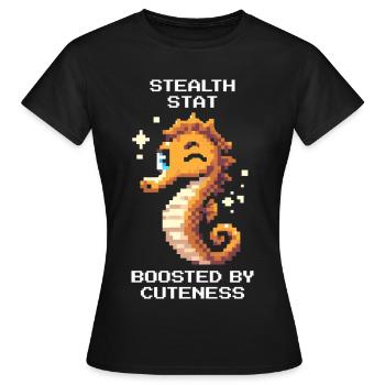 Doux et Invisible | Hippocampe - T-shirt Femme - noir - Devant - AI Model Female 172 dark (172cm)
