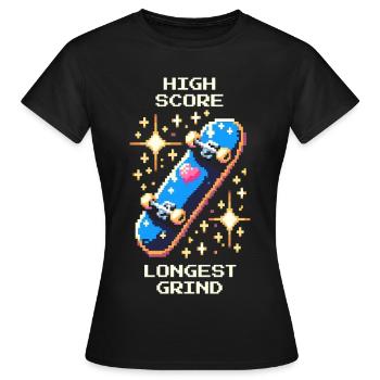 Meilleur score : Grind le plus long | Skateboard - T-shirt Femme - noir - Devant - AI Model Female 172 dark (172cm)