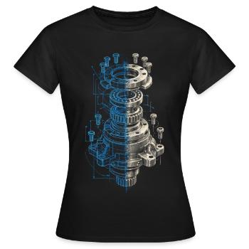 Cutting machine operator CNC router - Women's T-Shirt - black - Front - AI Model Female 172 dark (172cm)