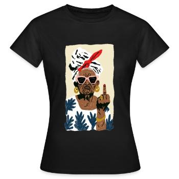 Naughty Grandmother Street Style - Women's T-Shirt - black - Front - AI Model Female 172 dark (172cm)