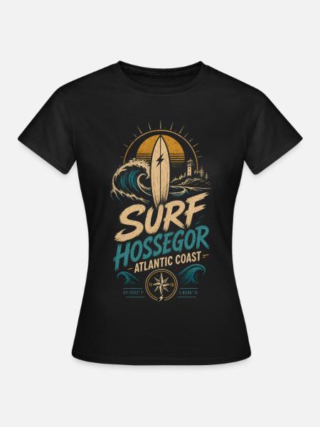 Hossegor Surfen - Frauen T-Shirt - Schwarz
