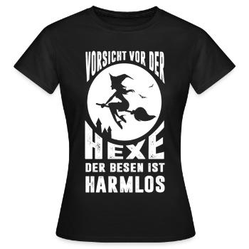 Vorsicht Vor Der Hexe Der Besen Ist Harmlos - Frauen T-Shirt - Schwarz - Vorne - AI Model Female 172 dark (172cm)