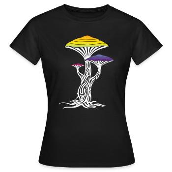 Magic mushrooms - Women's T-Shirt - black - Front - AI Model Female 172 dark (172cm)