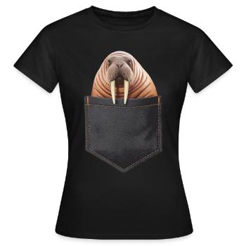 Walross - Frauen T-Shirt - Schwarz - Vorne - AI Model Female 172 dark (172cm)