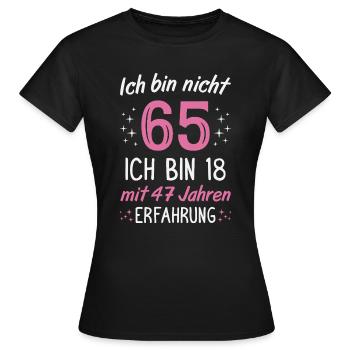 65. Geburtstag Lustig 65 Jahre Geburtstagsgeschenk - Frauen T-Shirt - Schwarz - Vorne - AI Model Female 172 dark (172cm)