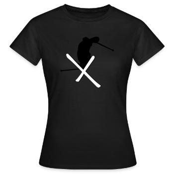 Ski - Freestyle - Frauen T-Shirt - Schwarz - Vorne - AI Model Female 172 dark (172cm)