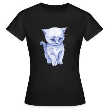 Schmuse Katze - Frauen T-Shirt - Schwarz - Vorne - AI Model Female 172 dark (172cm)
