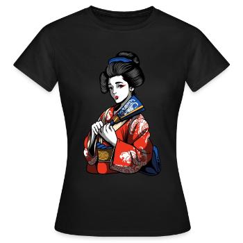 Japan Geisha - Women's T-Shirt - black - Front - AI Model Female 172 dark (172cm)