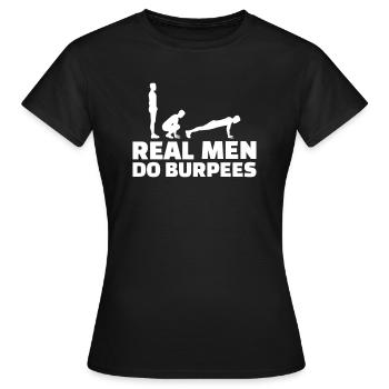 Burpees - Frauen T-Shirt - Schwarz - Vorne - AI Model Female 172 dark (172cm)