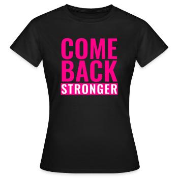 REVENEZ PLUS FORT - RETOUR - FITNESS - ENTRAÎNEMENTS - T-shirt Femme - noir - Devant - AI Model Female 172 dark (172cm)