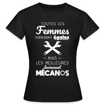 Femmes égales les meilleures deviennent mécanos - T-shirt Femme - noir - Devant - AI Model Female 172 dark (172cm)