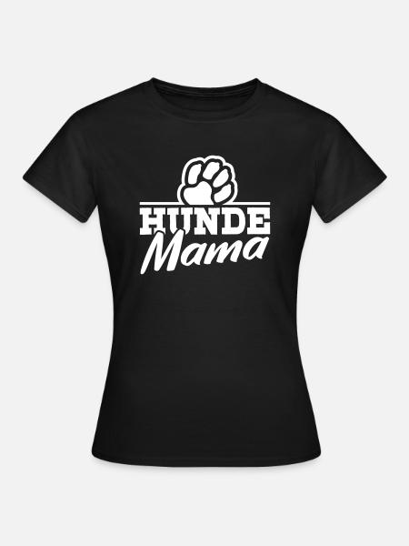 Hunde Mama Hundepfote Hund Hundemama Pfote - Frauen T-Shirt - Schwarz