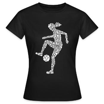 Fußball Spielerin Frauen Mädchen Fußballspielerin - Frauen T-Shirt - Schwarz - Vorne - AI Model Female 172 dark (172cm)