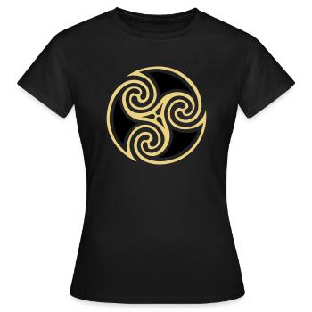 Triskelion - Frauen T-Shirt - Schwarz - Vorne - AI Model Female 172 dark (172cm)