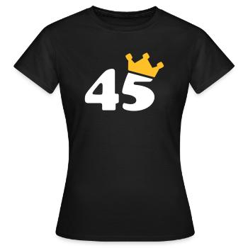 45 Couronne 45 anniversaire 45 ans - T-shirt Femme - noir - Devant - AI Model Female 172 dark (172cm)