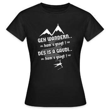 Wandern Bayrischer Dialekt Geschenk - Frauen T-Shirt - Schwarz - Vorne - AI Model Female 172 dark (172cm)