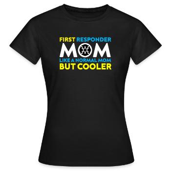 First Responder Mom Paramedic PoliceWoman - Women's T-Shirt - black - Front - AI Model Female 172 dark (172cm)