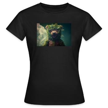 Bear Cannabis Smoke Weed - Women's T-Shirt - black - Front - AI Model Female 172 dark (172cm)
