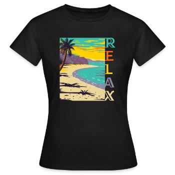 Entspannen - Frauen T-Shirt - Schwarz - Vorne - AI Model Female 172 dark (172cm)