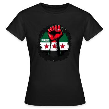 Libérez la Syrie Libérez les femmes de la main de la Syrie - T-shirt Femme - noir - Devant - AI Model Female 172 dark (172cm)